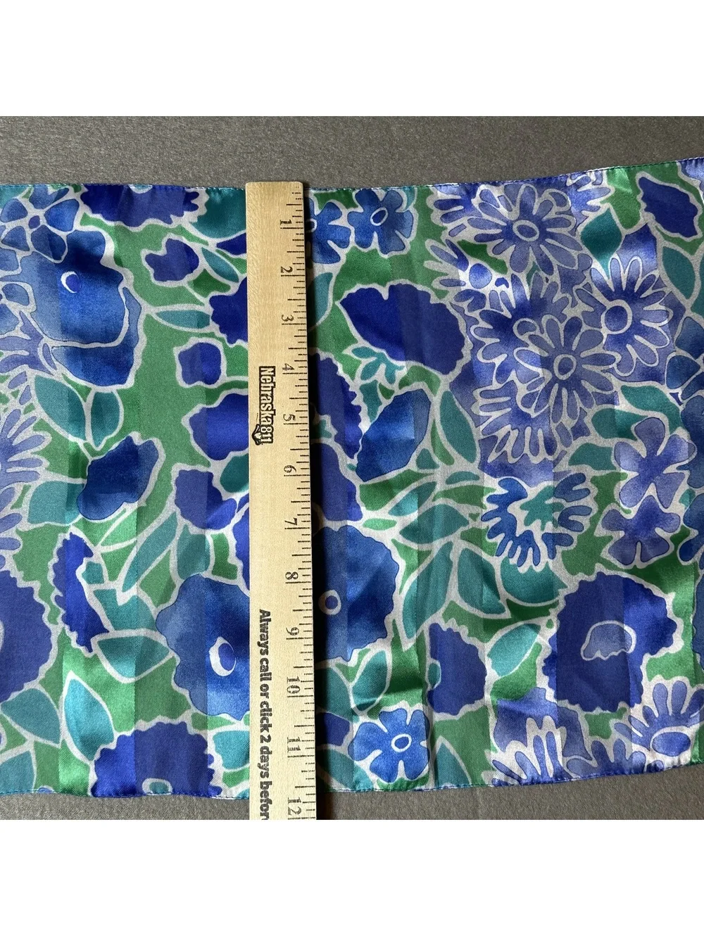 Vintage Blue and Green Floral Pattern Scarf